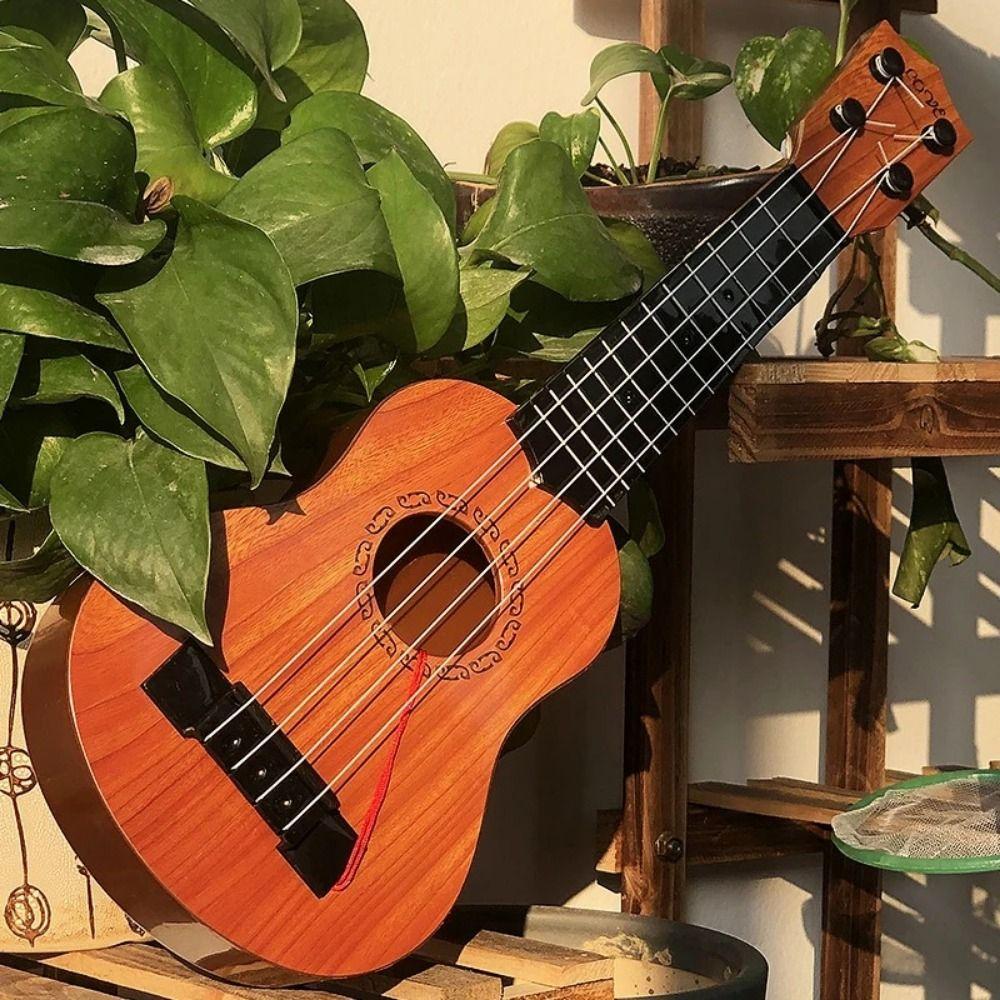 4 Strings Ukulele Musical Instrument Yukrili Adjustable String Knob Simulation Ukulele Playable Classical Small Guitar