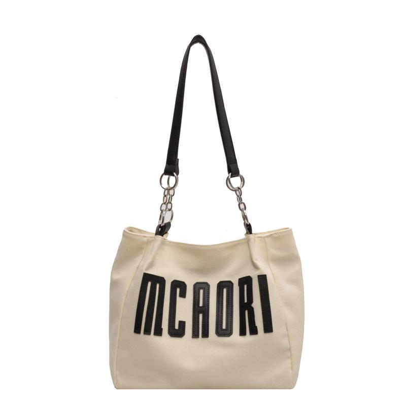 

Студентська полотняна сумка через плече Велика жіноча сумка великої місткості білий