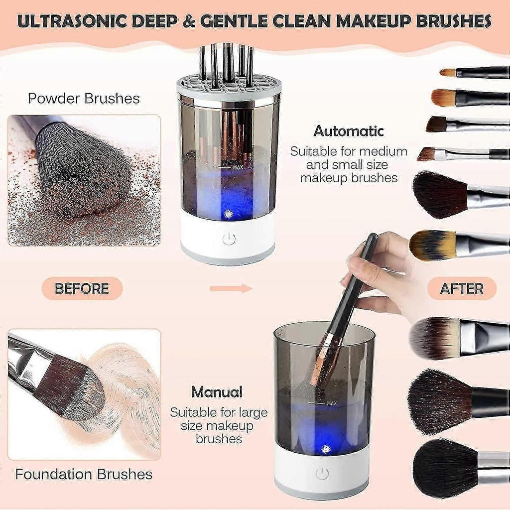 Electric Makeup Brush Cleaner, Makeup Brush Cleaner Machine With Brush Clean Mat, Automatic Cosmetic Brush Cleaner Tools