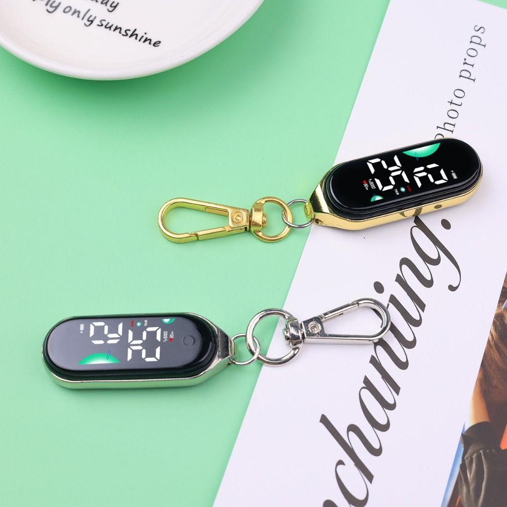 Electronic Hanging Watch Digital Display LED Watch Keychain Pocket Watch Kids Adults