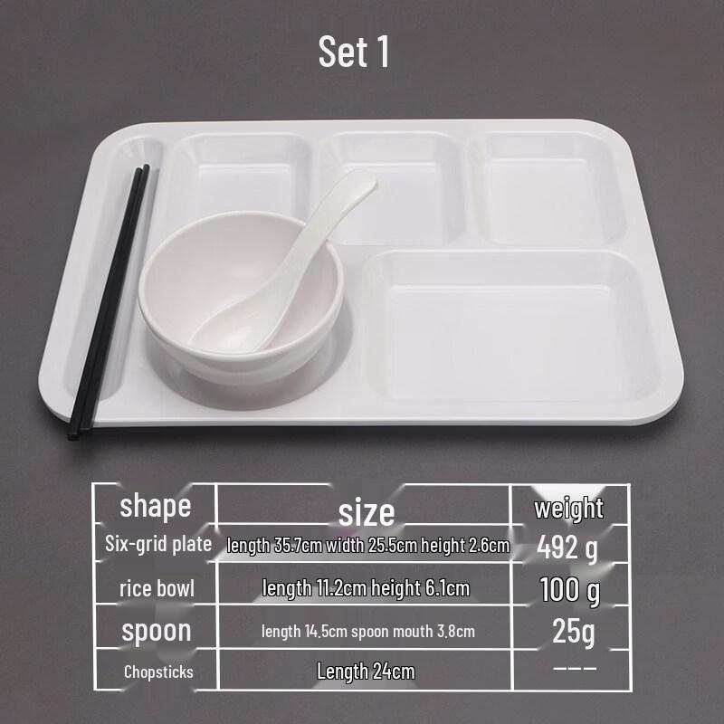 Divided Rectangular Plastic Canteen Tray