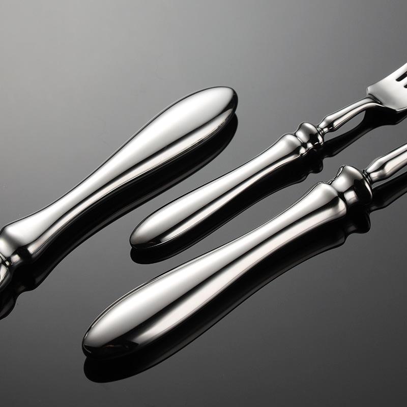 Forged 304 Stainless Steel High-value Gourd Handle Heavy Western Food Knife, Fork and Spoon Hotel Tableware Housewarming