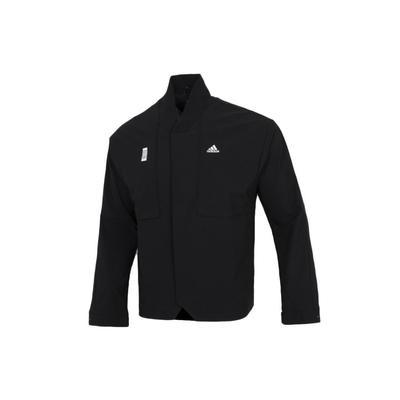 Wujie Spliced Solid Casual Sport Jacket Men Outerwear Black H39338