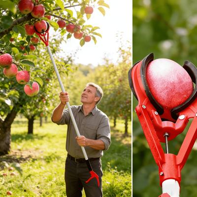 1Pc High-Reach Fruit Picker Lightweight Design For Comfortable Long-Term Use Stable Stand For Easy Picking Suitable For Apples Pears Persimmons