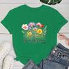 Funny Flowers Grow In Grace Letter Printing T-Shirts For Women Summer Tee Shirt Femme Casual Short Sleeve