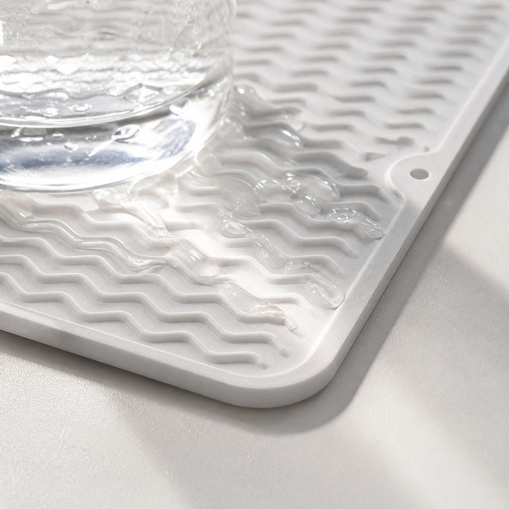 High Temperature Resistant Drying Mat Heat Resistant Silicone Dish Drying Mat Non Slip Kitchen Mat for Draining Dishes and Utensils
