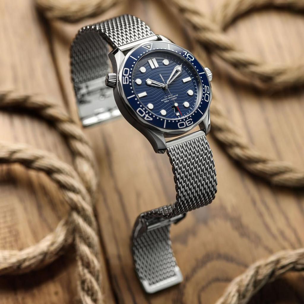 Classic Mesh Watch Polished or Satin Replacement Stainless Steel Easy Change with Spring Bars [WatchGecko] Strap, Finish, 18-22mm. Men's Band.