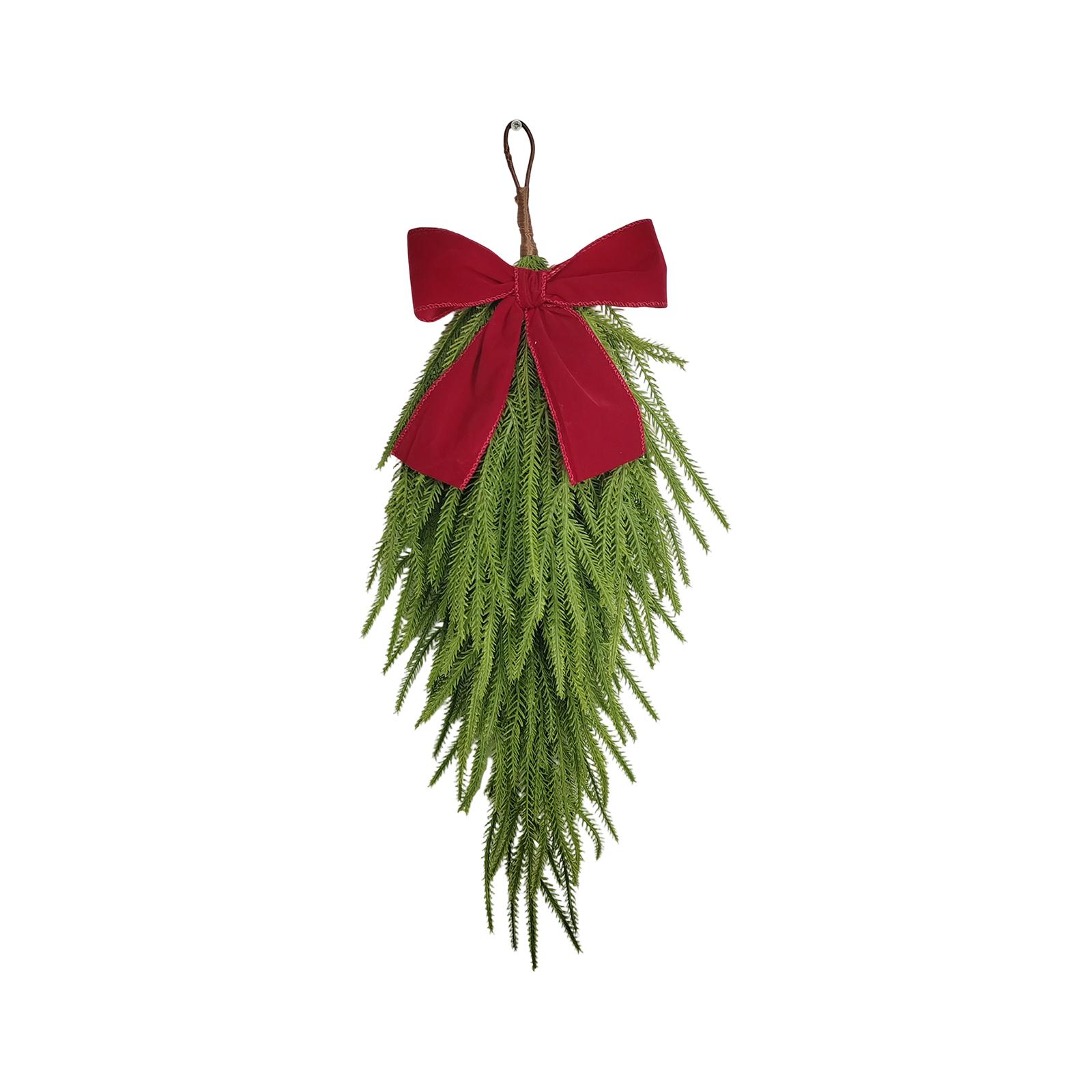 

60cm Simulated Soft-Glue Norfolk Needle Wall Hanging Christmas Tree Upside Down Vine Green Plant Holiday Decoration One Size