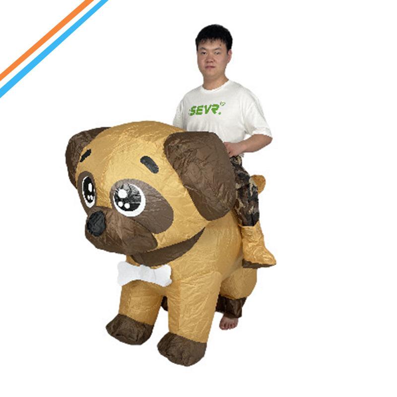 Orange Dog Inflatable Costume Inflatable Cartoon Dress Up Halloween Show Costume Party Decoration Easter Costume Inflatable Doll one size