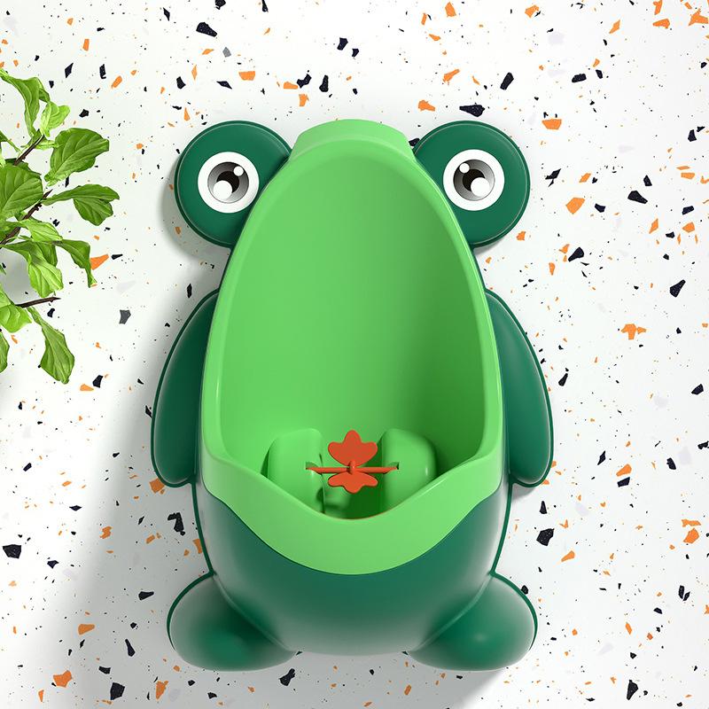 Niedliches Frosch-Trainingsurinal Jungen Wandmontiertes Urinal Froschform Jungen Vertikales Urinal Töpfchen Jungen Stehend Vertikales Pipi-Urinal Trainer