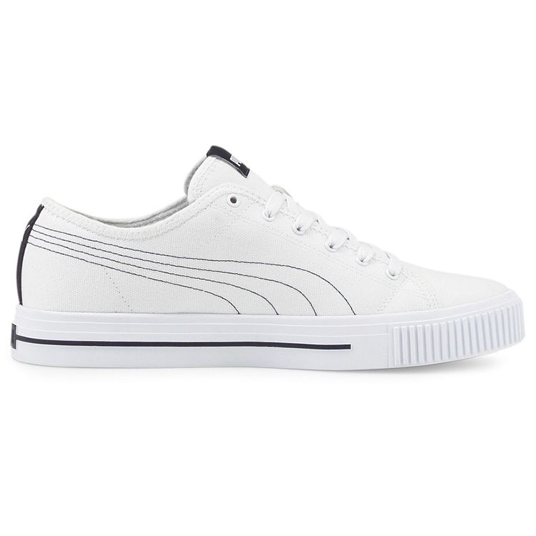 Puma Ever Fs Cv Canvas Breathable Durable Non-Slip Low-Top Skate Shoes Unisex Skate Shoes White Black 383865-04