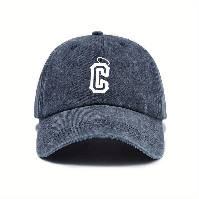 Washed Denim Baseball Cap Outdoor Casual Printed Hat Men and Women Same Style Korean Style Sun Hat Sports Peaked Cap