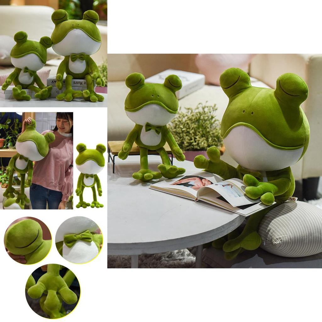 Adorable Soft Plush Frog Stuffed Animal Toy Ideal For Kids Bedtime Cuddly Pillow