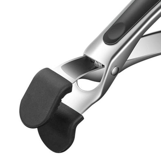 Verbrühschutz-Clip Edelstahl Küchenzange Ergonomischer Griff Anti-Rutsch-Silikonklemme Heißplatten Schüsseln Kochgeschirr Handhabungsclip Kochwerkzeug