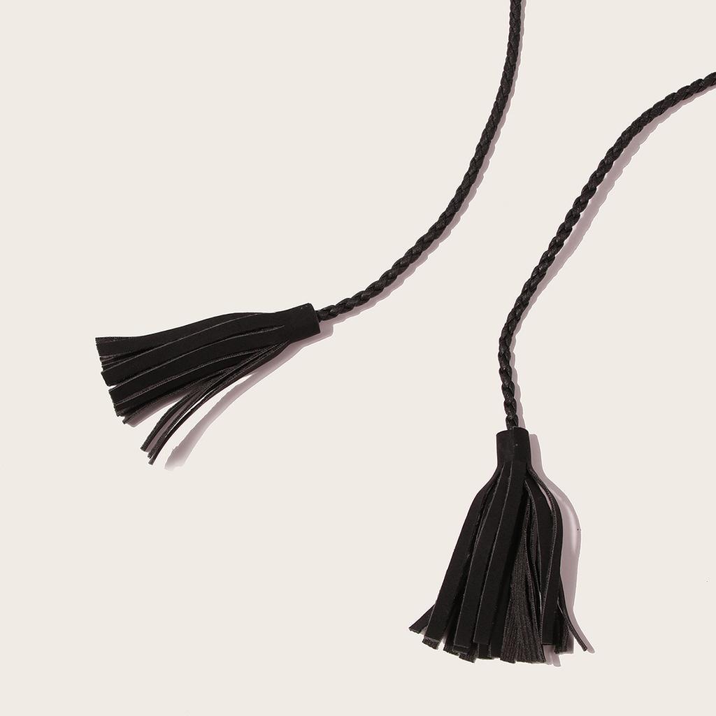 Personalized Trendy Tassel Rope Knotted Waist Rope Tassel Women's Waist Soft Wide Belt European and American Style