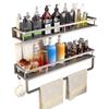 Bathroom Wall Mount Aluminum Storage Shelf With Removable Design For Toilet And Vanity Use
