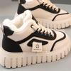 Fleece High-top Dad Shoes for Women 2025 Winter New Ins Trendy Student Casual Little White Shoes Heightened Thick-soled Korean Version