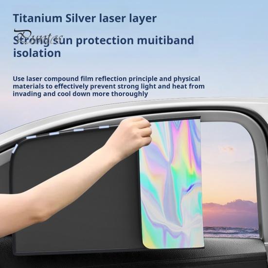 

4 шт. Магнитная автомобильная шторка на окно, защита от ультрафиолета, защита от солнца, простая установка, защита конфиденциальности, титановое серебряное покрытие, солнцезащитный козырек, автомобильные аксессуары A