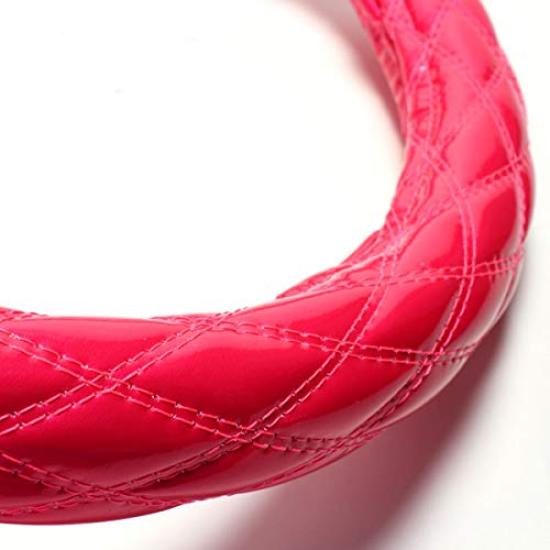 Azur Steering Wheel Cover for Large Giga Enamel 2HL (H6.12-H19.4) Pink, (Outer Diameter Approx. 47-48cm), XS54K24A-2HL-003