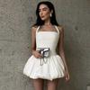 Elsa Fashion Ins New Sexy Sexy Short Bud Skirt Pure Color Close-Fitting Chest Wrap Halterneck Niche Dress