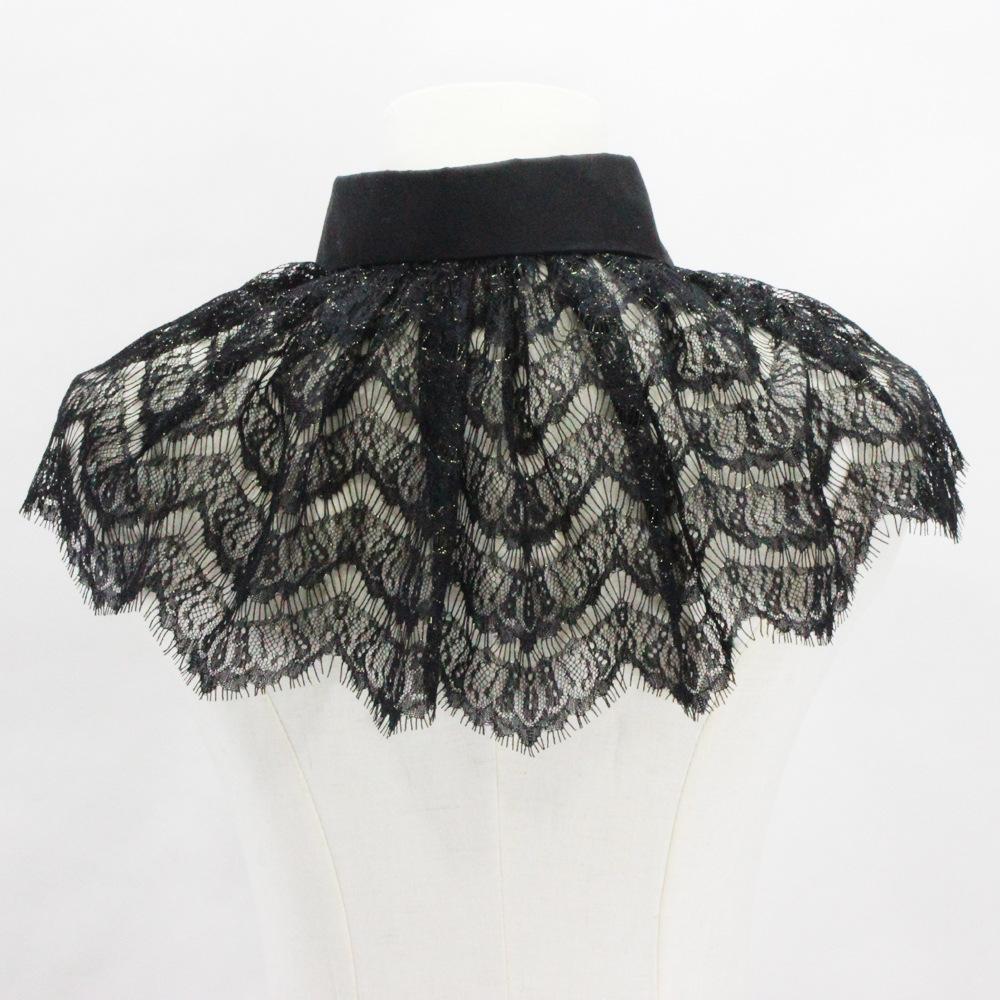 Vintage Floral Lace Lapel Fake Collar for Women Hollow Necklace Choker False Collars Female Dress Party Detachable Collars
