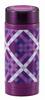 Pearl Metal 200ml Direct-Fill Stainless Steel Benetton Slim Personal Water Bottle, Check/Purple, BENETTON MA-5359