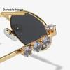 INS Rhinestone Sunglasses Y2k Oval Women Sunglasses Convenient Retro Frame Eyewear  Unisex