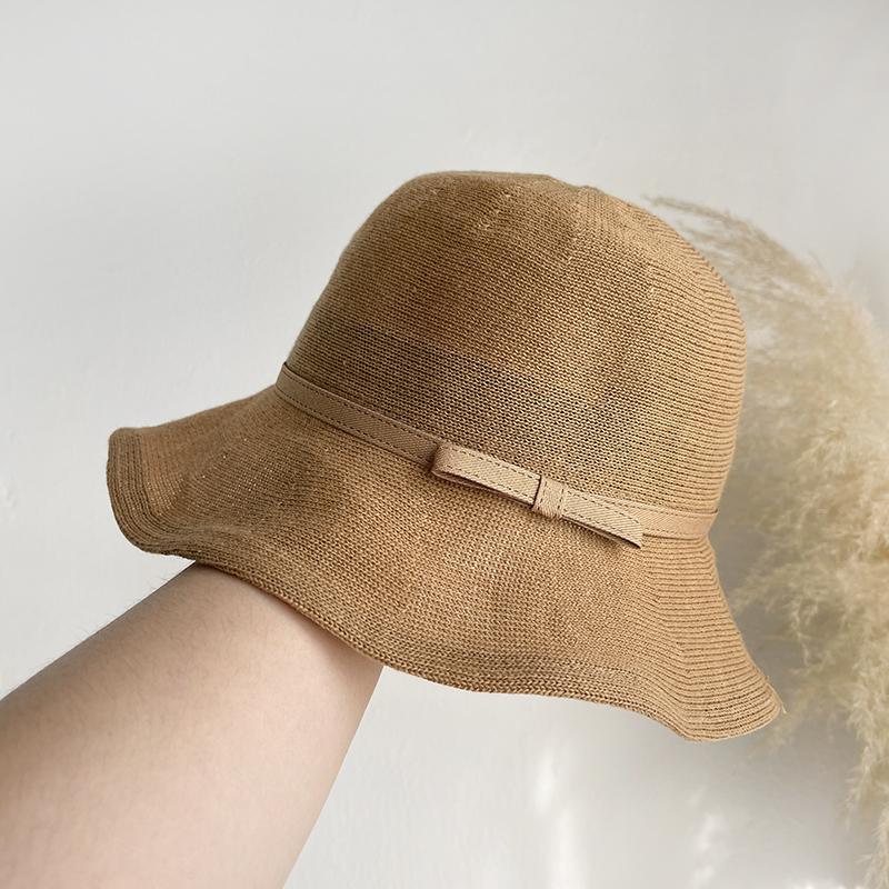 Temperament bucket hat women's spring and summer thin breathable sun hat new British retro top hat simple fashion basin hat