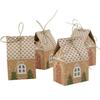 25/50/100pcs Christmas Candy Packing Box House-shaped Twine Closure Gift Bags Kraft Paper Cookie Storage Bag for Party Favors