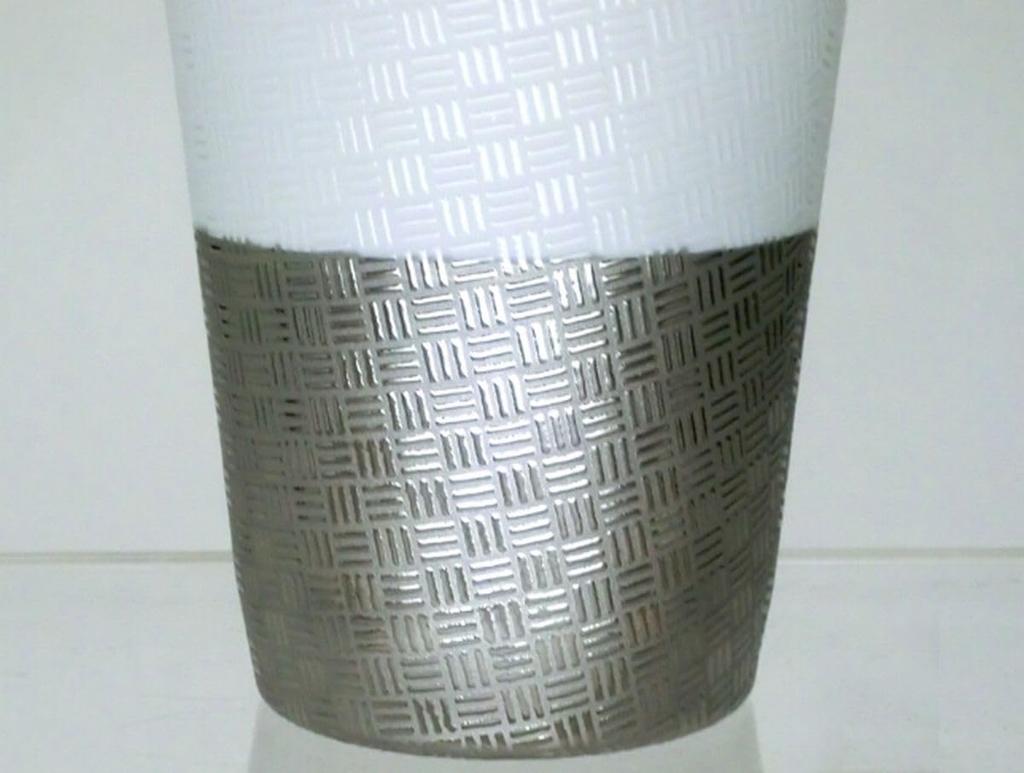 Wooden Made in Japan J-kitchens Cup, Ultra-thin, Light-transmitting Tumbler, Platinum, Ajiro, Box, 370ml,