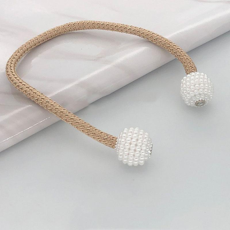 

Simple curtain straps pearl magnetic buckle with high strength magnetic attraction fabric storage strap