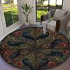 [Creative Red Rose Printed Carpet] Non-slip Office Rug, Cozy Round Carprt for Living Room Use, Soft Home Sofa Chair Mat