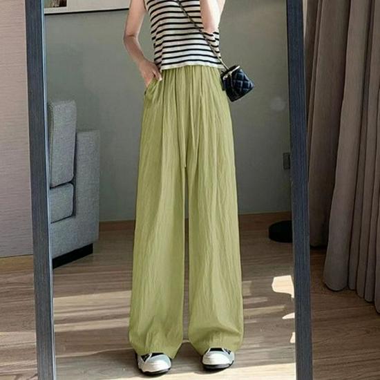 Women's High Waist Casual Wide-Leg Cotton Linen Pants - 9 Colors, Lightweight, Summer Style