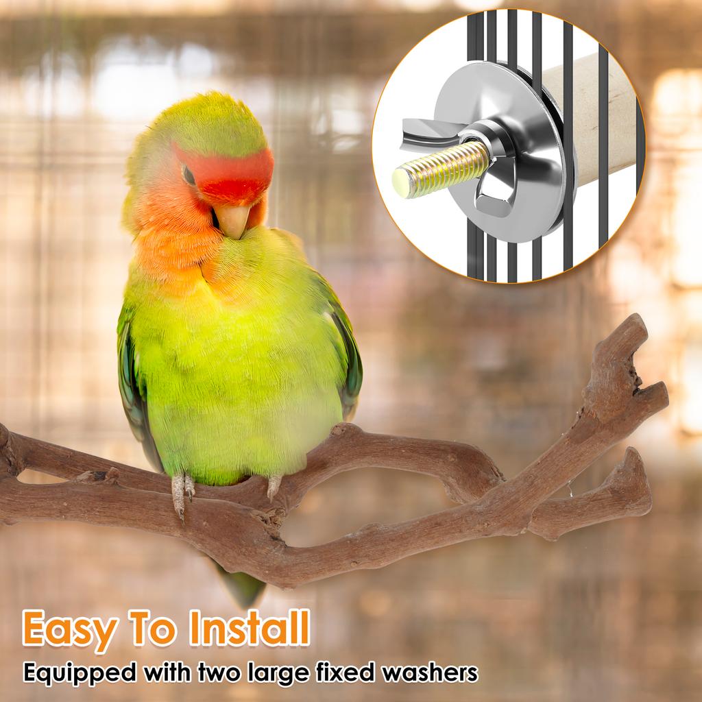 2-10Pcs Bird Perch Stand Wood Parrot Perch Toy Multi-role Training Play Stand Platform Practical Cage Accessories Bird Supplies