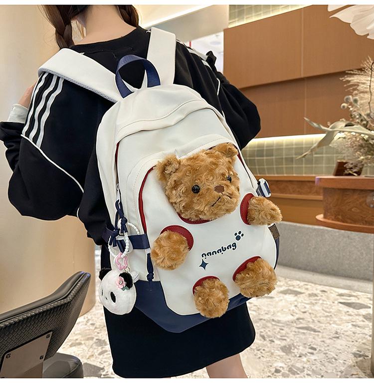 Korean-Style Cute Casual Backpack: Niche Design, Large Capacity, Fashionable Summer Schoolbag