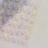Gradient White Pink Butterfly Flower Shiny Stars Chic Spring Petal 5D Soft Adhesive Nail Art Stickers Decorations Manicure Decal