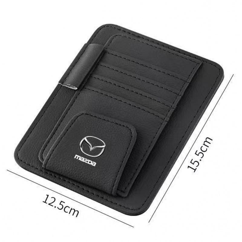 2025 Hot Car Card Holder Sun Visor Organizer For Mazda CX3 CX5 CX8 CX30 Mazda 2 3 6 Sunvisor Ticket Sunglasses Holder Storage Po