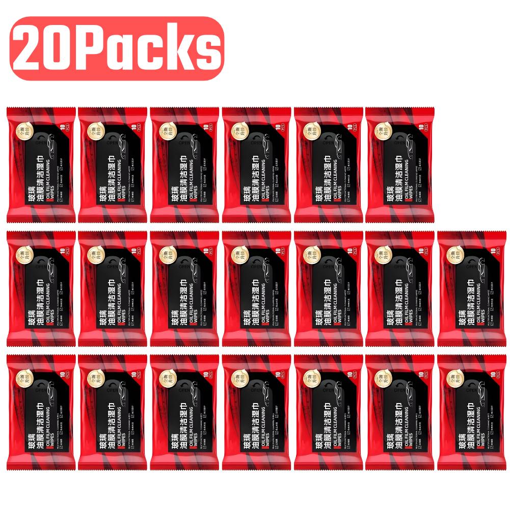 300-10Pcs Car Glass Oil Film Removal Wipes Car Window Glass Oil Film Remover Oil Film Cleaning Wipes Car Oil Stain Cleaner