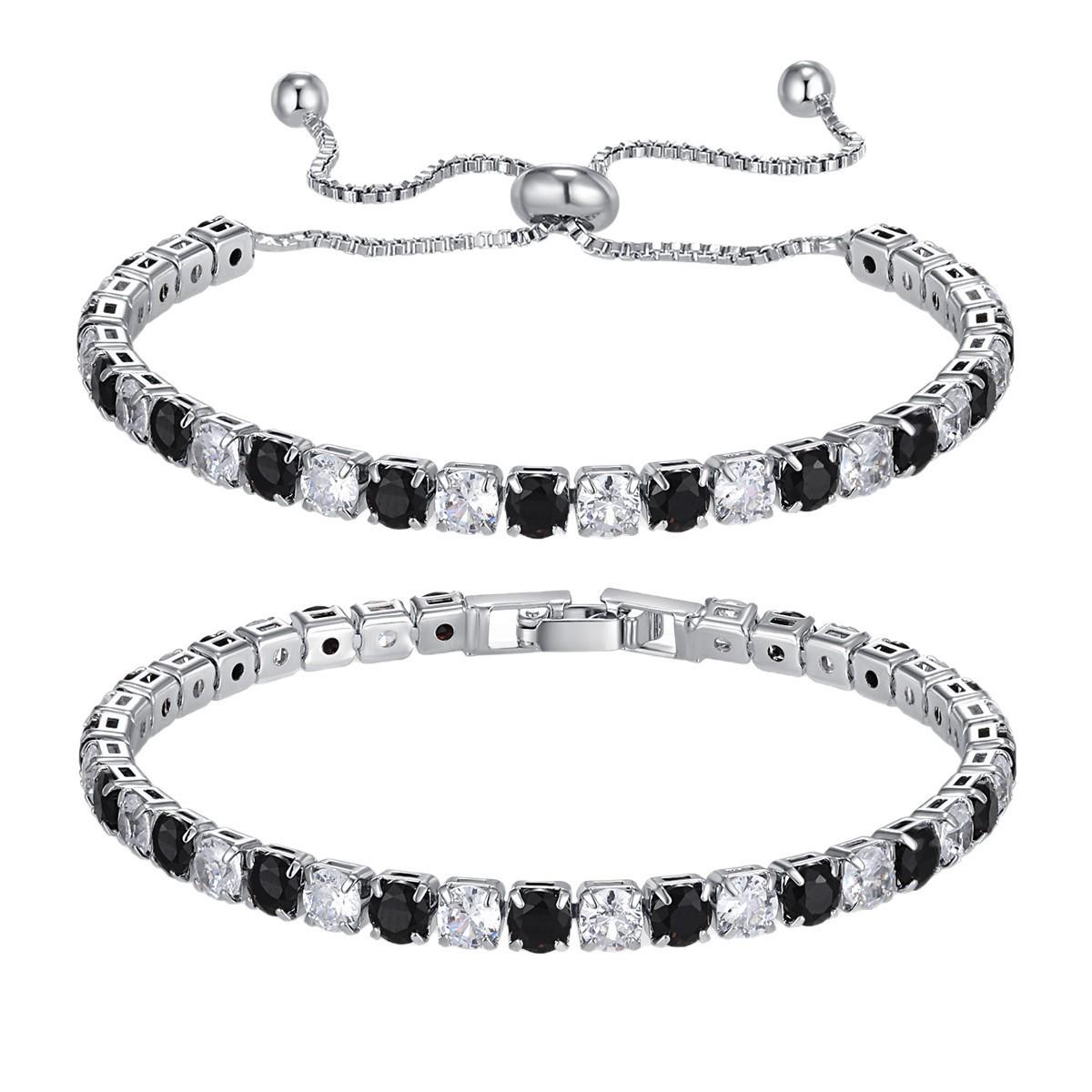 

Женский красочный браслет-бенгл с бриллиантами и цирконами в горошек Platinum Color