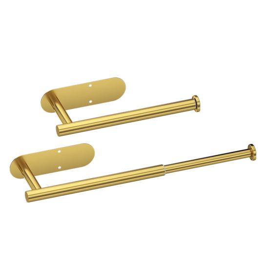 Paper Towel Holder Stainless Steel Wall-mounted Punch-free Great Load Bearing Wrap Film Organizer Bathroom Paper Roll Storage