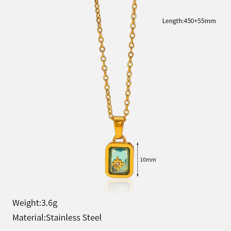 Unique Birthstone Pendant Necklace Luxury 12 Constellation Crystal Star Clavicle Chain Gold Sweater Chain 1