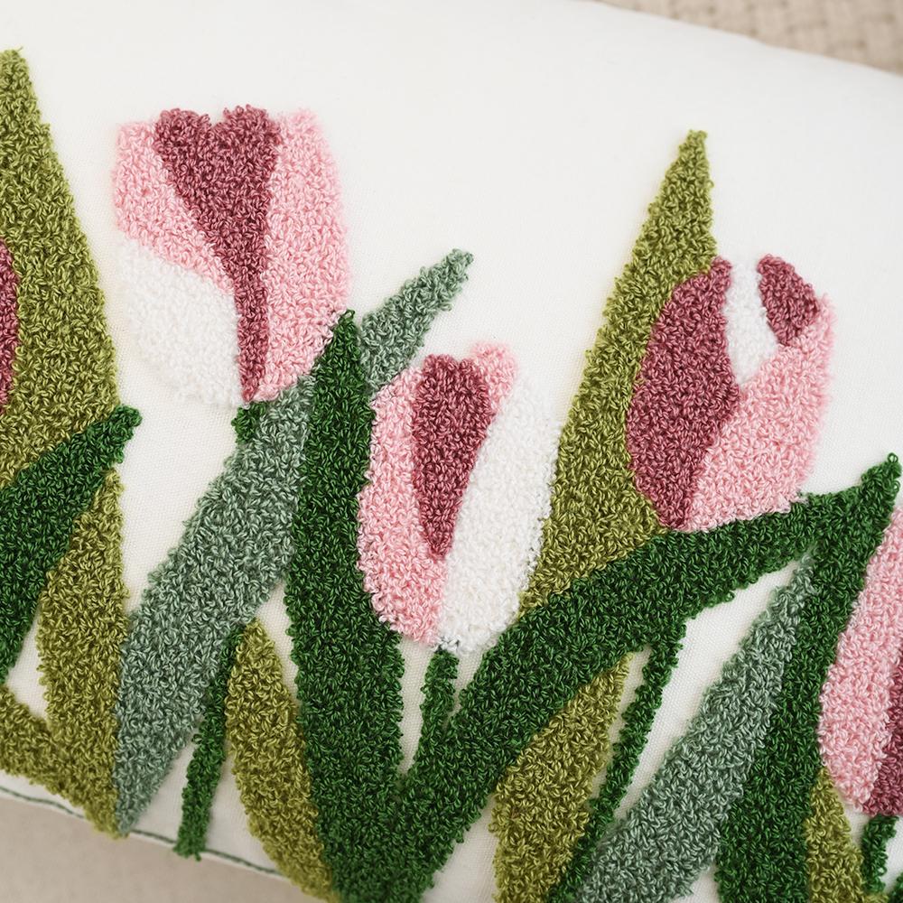 BUYNOW Velvet Floral Embroidered Pillowcase Rustic Vintage American Cushion Cover Home Bedroom Saddle Decor cojines para sala