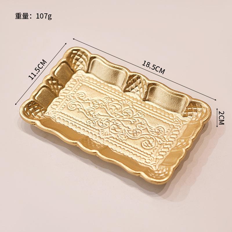 INS Nordic Gold-Toned Candy Snack Tray, Creative Serving Plate for Living Room Dining Table Decor