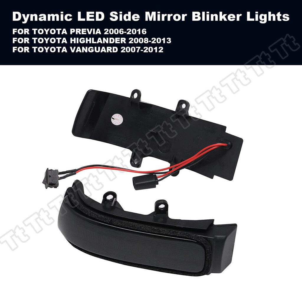 Toyota Compatible Smoked Lens Sequential Door Mirror Turn Signals with Switch for Sequential and Normal Compatible Estima Vanguard RAV4 30 Sienna