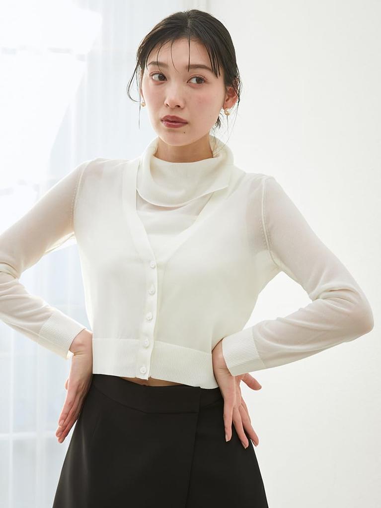 Sheer Knit Ensemble SWNT252040 IVR [Snidel] Women's