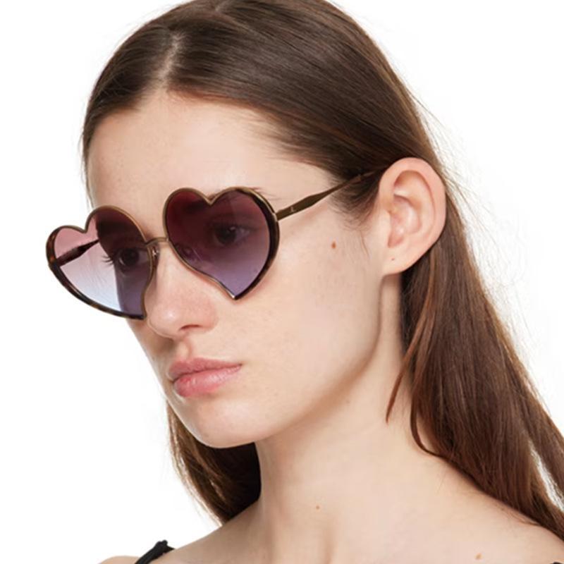 Retro Gradient Heart-Shaped Frame Women Sunglasses Brand Design Candy Color Matching Suitable Outdoor Parties Men Glasses Uv400