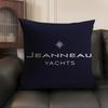 J-Jeanneaus Yachts Logo Cushion Cover Natural Linen Organic Fabric Double-Sided Printing Sofa Home Decor Gift Pillow Case