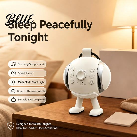 Wireless Baby Sleep Soother White Noise Sound Machine with Bluetooth-compatible Speaker Portable Infant Aid USB Rechargeable Speaker for Sleep,