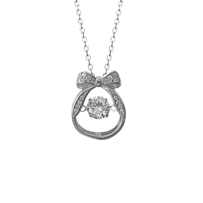 Flash Diamant Kulatý Diamant Agilní Zirkon Mašle Náhrdelník Klíční kost Řetízek Super Víla Nika High-end Smysl