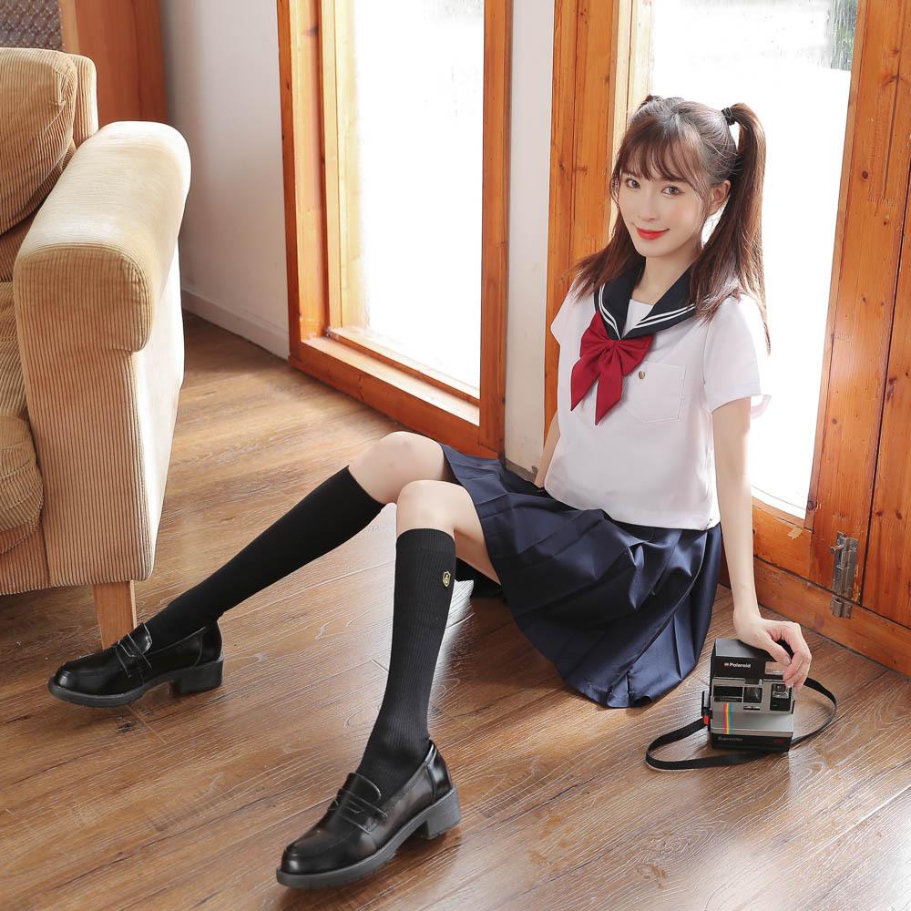 Long Knee-high Socks, High Socks, Cotton Solid-colored Calf Socks, Embroidered Mid-calf Socks, Retro Student Socks, Long Socks